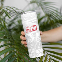 Poland Rugby Custom Skinny Tumbler Biało-czerwoni The White and Reds Sporty Pattern - Wonder Print Shop