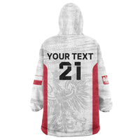 Poland Rugby Custom Wearable Blanket Hoodie Biało-czerwoni The White and Reds Sporty Pattern - Wonder Print Shop
