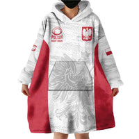 Poland Rugby Custom Wearable Blanket Hoodie Biało-czerwoni The White and Reds Sporty Pattern - Wonder Print Shop