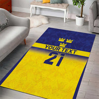 Sweden Rugby Custom Area Rug Three Crowns of Sweden Blue Pattern LT9 - Wonder Print Shop