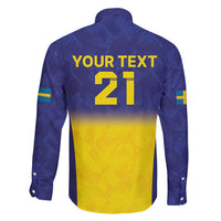 Sweden Rugby Custom Family Matching Long Sleeve Bodycon Dress and Hawaiian Shirt Three Crowns of Sweden Blue Pattern LT9 - Wonder Print Shop