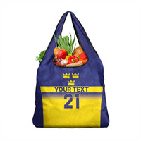 Sweden Rugby Custom Grocery Bag Three Crowns of Sweden Blue Pattern