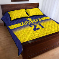 Sweden Rugby Custom Quilt Bed Set Three Crowns of Sweden Blue Pattern - Wonder Print Shop