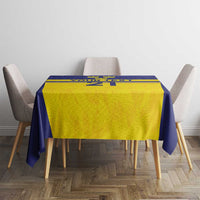 Sweden Rugby Custom Tablecloth Three Crowns of Sweden Blue Pattern - Wonder Print Shop