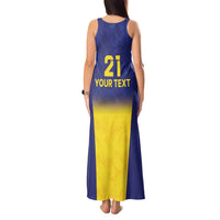 Sweden Rugby Custom Tank Maxi Dress Three Crowns of Sweden Blue Pattern - Wonder Print Shop