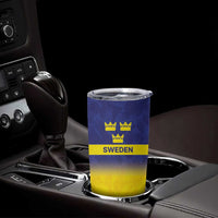 Sweden Rugby Custom Tumbler Cup Three Crowns of Sweden Blue Pattern - Wonder Print Shop