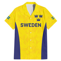 Sweden Rugby Custom Family Matching Mermaid Dress and Hawaiian Shirt Three Crowns of Sweden Gold Pattern LT9 - Wonder Print Shop