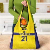 Sweden Rugby Custom Grocery Bag Three Crowns of Sweden Gold Pattern