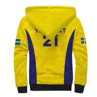 Sweden Rugby Custom Sherpa Hoodie Three Crowns of Sweden Gold Pattern - Wonder Print Shop