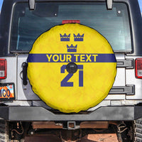 Sweden Rugby Custom Spare Tire Cover Three Crowns of Sweden Gold Pattern - Wonder Print Shop