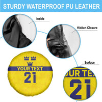 Sweden Rugby Custom Spare Tire Cover Three Crowns of Sweden Gold Pattern - Wonder Print Shop