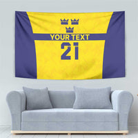 Sweden Rugby Custom Tapestry Three Crowns of Sweden Gold Pattern - Wonder Print Shop