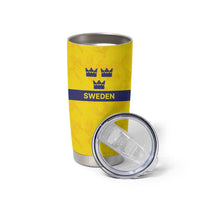 Sweden Rugby Custom Tumbler Cup Three Crowns of Sweden Gold Pattern - Wonder Print Shop