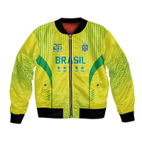 Custom Brazil World Football Legacy Bomber Jacket 5 Times History Champions - Wonder Print Shop