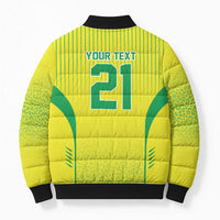 Custom Brazil World Football Legacy Bomber Puffer Jacket 5 Times History Champions - Wonder Print Shop