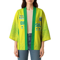 Custom Brazil World Football Legacy Kimono 5 Times History Champions - Wonder Print Shop