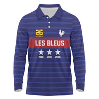 Custom France WC26 Future Champions Long Sleeve Polo Shirt Past Champions Future Legends - Wonder Print Shop