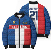 Custom France World Football Legacy Bomber Puffer Jacket 2 Times History Champions - Wonder Print Shop