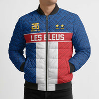 Custom France World Football Legacy Bomber Puffer Jacket 2 Times History Champions - Wonder Print Shop