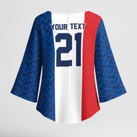 Custom France World Football Legacy Kimono Sleeve Blouse 2 Times History Champions - Wonder Print Shop