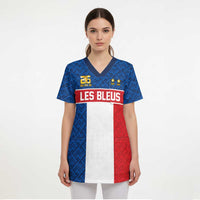 Custom France World Football Legacy Scrub Top 2 Times History Champions - Wonder Print Shop