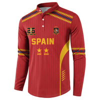 Custom Spain WC26 Future Champions Button Sweatshirt Tiki Taka Football Era - Wonder Print Shop