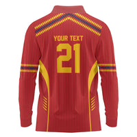 Custom Spain WC26 Future Champions Long Sleeve Polo Shirt Tiki Taka Football Era - Wonder Print Shop