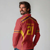 Custom Spain WC26 Future Champions Long Sleeve Polo Shirt Tiki Taka Football Era - Wonder Print Shop