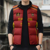 Custom Spain WC26 Future Champions Sleeveless Puffer Jacket Tiki Taka Football Era - Wonder Print Shop
