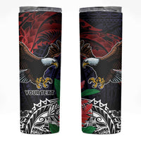American Samoa Bald Eagle Personalized Skinny Tumbler Samoa Muamua Le Atua