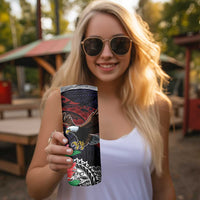 American Samoa Bald Eagle Personalized Skinny Tumbler Samoa Muamua Le Atua