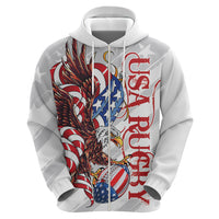 Personalized United States Rugby Hoodie American Bald Eagle - Wonder Print Shop