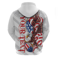 Personalized United States Rugby Zip Hoodie American Bald Eagle - Wonder Print Shop