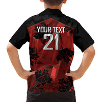 Custom Canada Rugby Family Matching Summer Maxi Dress and Hawaiian Shirt Maple Leaf With Sporty Style - Wonder Print Shop