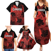 Custom Canada Rugby Family Matching Summer Maxi Dress and Hawaiian Shirt Maple Leaf With Sporty Style - Wonder Print Shop