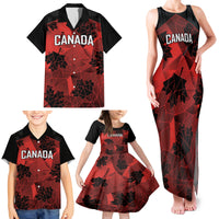 Custom Canada Rugby Family Matching Tank Maxi Dress and Hawaiian Shirt Maple Leaf With Sporty Style - Wonder Print Shop