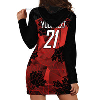 Custom Canada Rugby Hoodie Dress Maple Leaf With Sporty Style - Wonder Print Shop