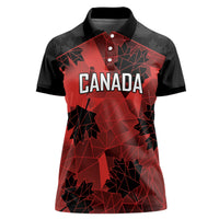 Custom Canada Rugby Women Polo Shirt Maple Leaf With Sporty Style - Wonder Print Shop