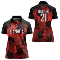 Custom Canada Rugby Women Polo Shirt Maple Leaf With Sporty Style - Wonder Print Shop