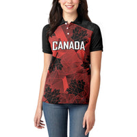 Custom Canada Rugby Women Polo Shirt Maple Leaf With Sporty Style - Wonder Print Shop