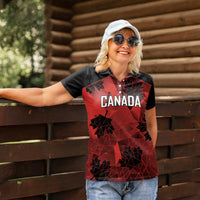 Custom Canada Rugby Women Polo Shirt Maple Leaf With Sporty Style - Wonder Print Shop