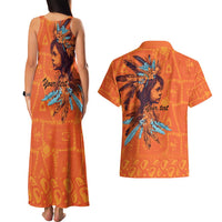 Awareness for Indigenous Orange Day Couples Matching Tank Maxi Dress and Hawaiian Shirt Canadian Indigenous Art - Wonder Print Shop