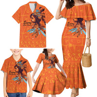 Awareness for Indigenous Orange Day Family Matching Mermaid Dress and Hawaiian Shirt Canadian Indigenous Art - Wonder Print Shop