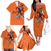 Awareness for Indigenous Orange Day Family Matching Off The Shoulder Long Sleeve Dress and Hawaiian Shirt Canadian Indigenous Art - Wonder Print Shop