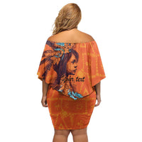 Awareness for Indigenous Orange Day Family Matching Off Shoulder Short Dress and Hawaiian Shirt Canadian Indigenous Art - Wonder Print Shop