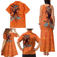 Awareness for Indigenous Orange Day Family Matching Tank Maxi Dress and Hawaiian Shirt Canadian Indigenous Art - Wonder Print Shop