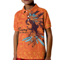 Awareness for Indigenous Orange Day Kid Polo Shirt Canadian Indigenous Art - Wonder Print Shop