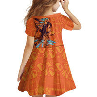 Awareness for Indigenous Orange Day Kid Short Sleeve Dress Canadian Indigenous Art - Wonder Print Shop