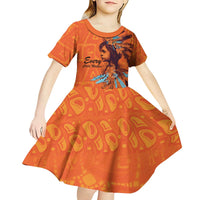 Awareness for Indigenous Orange Day Kid Short Sleeve Dress Canadian Indigenous Art - Wonder Print Shop