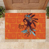 Awareness for Indigenous Orange Day Rubber Doormat Canadian Indigenous Art - Wonder Print Shop
